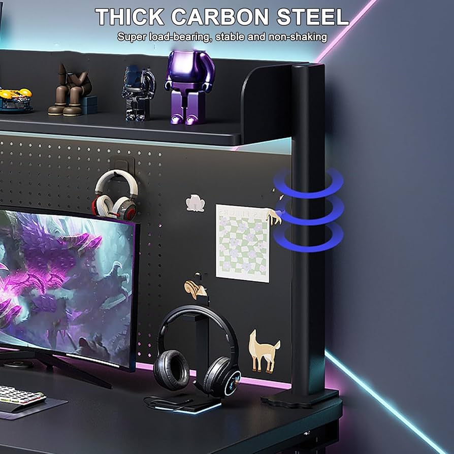 Amazon.com: Clamp on Desk Shelf, Desk Shelf, Gaming Desk